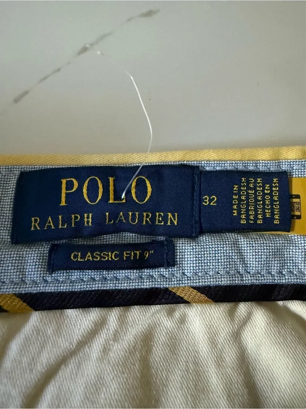 Polo Ralph Lauren Classic Fit 9” Chino Shorts Yellow 32 NWOT